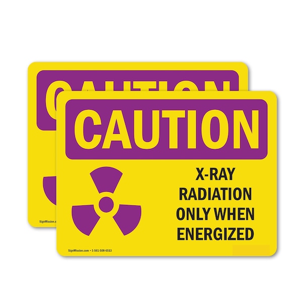 Signmission Radiation & Laser Sign, 7 in H x 10 in W, Vinyl Decal, Rectangle OS-2PACK-CR-D-710-L-10218 - main